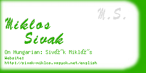 miklos sivak business card